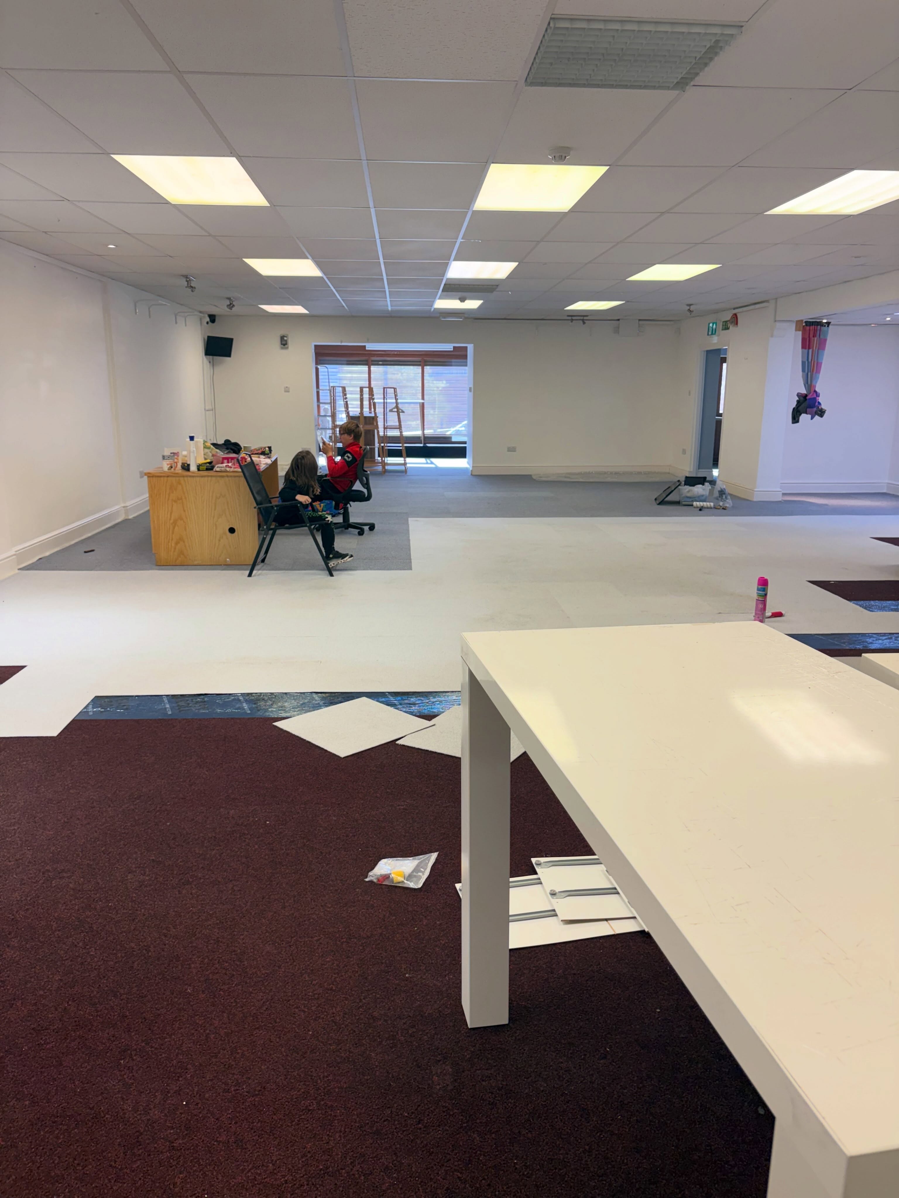Day 2…. Less head spinning and more progress.
Prep work just about done, flooring and shelving will be sorted next week 🥰
As you can see, the children were incredibly helpful 🤣🤷‍♀️