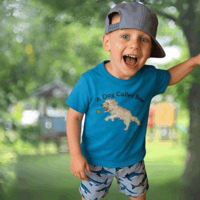 A Dog Called Bear azure blue t-shirt
