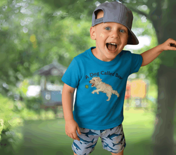 A Dog Called Bear azure blue t-shirt