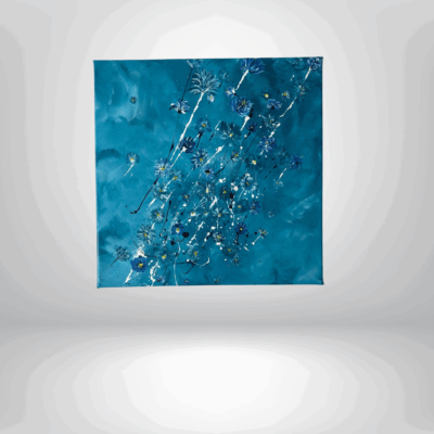 Original Art: Flora Without Form (in blue) on Deep Edge Canvas