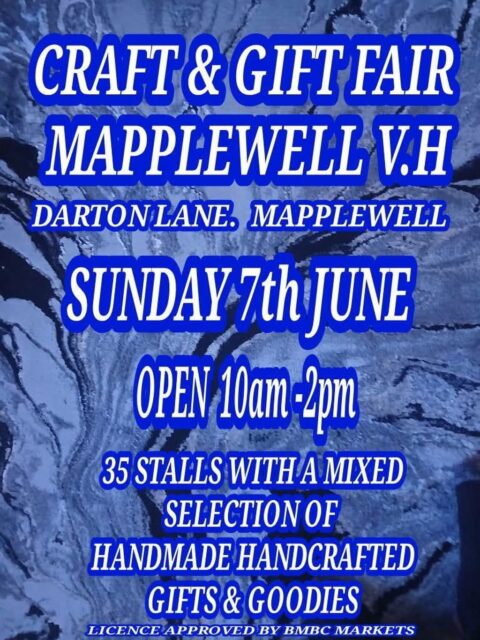 Getting closer! If you’re looking for something to do on Sunday, why not pop along to the craft and gift fair in Mapplewell.
Lots of lovely gift ideas, as well as cakes and treats at this one. I’ll be there with a selection of books for children and adults, artwork and unique jewellery. 
#helenwalkerauthor #givethegiftofunique